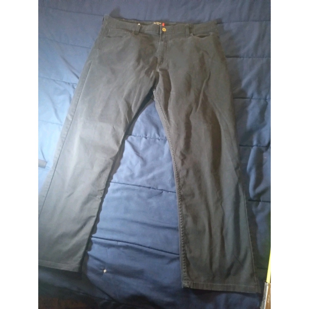 Dockers Khaki Pants Mens 38x30* Black Straight Fit Flat Front 100% Cotton Twill